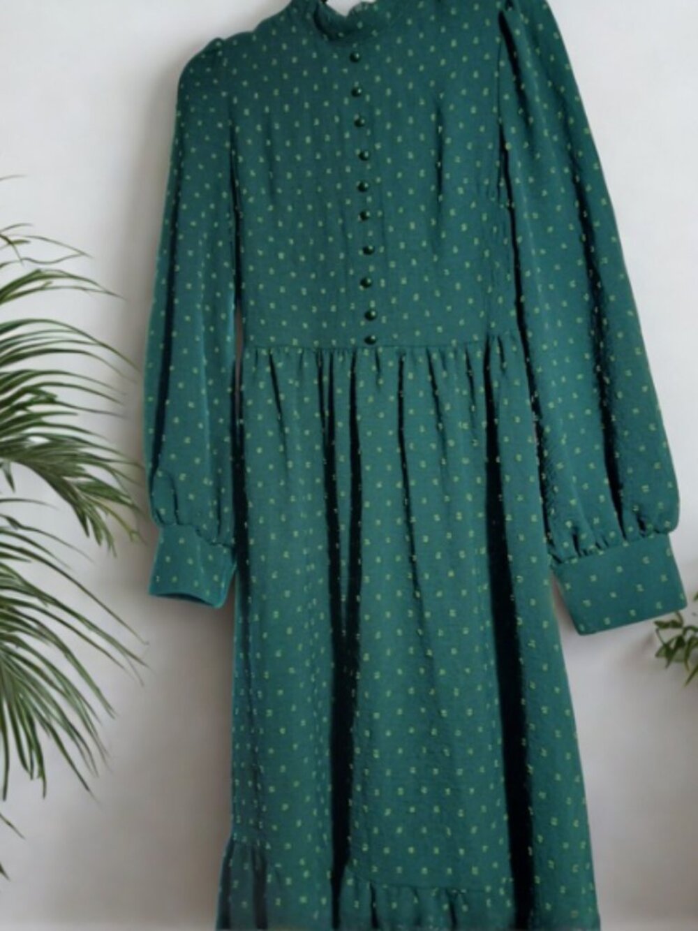 Green Swiss Dot Dress